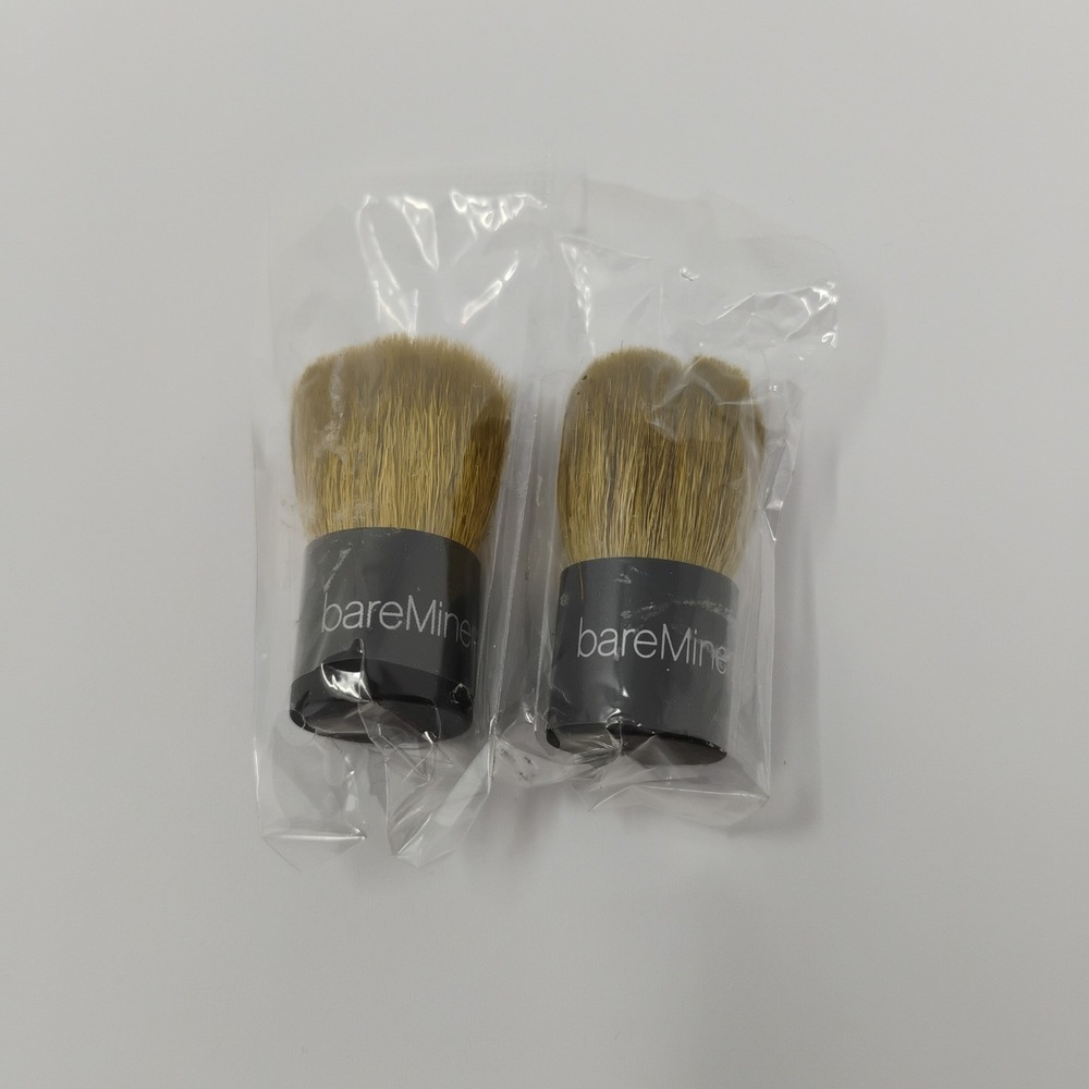 bareMinerals Makeup Mini Kabuki Brush 1.5" Set of 2 Sealed Travel Size Brushes